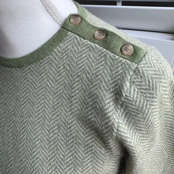 LIZ CLAIBORNE Sweater Womens PM Green 100% Merino Wool Breathable Natural Fiber - Picture 8 of 11